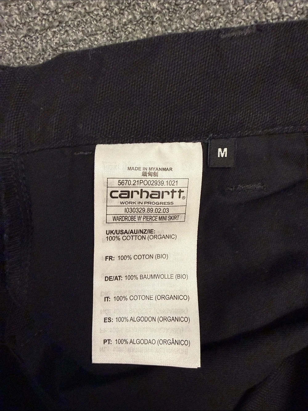 WARDROBE.NYC x Carhartt WIP Pierce Mini Skirt in Black